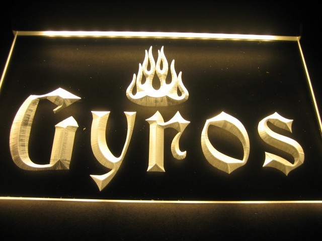 Gyros Logo Beer Bar Pub Store Neon Light Sign